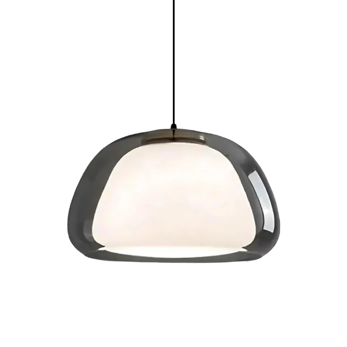Organic Glass Pendant Light with Curved Shade, 3000K