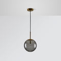 Embossed Glass Globe Pendant Light with Gold Frame