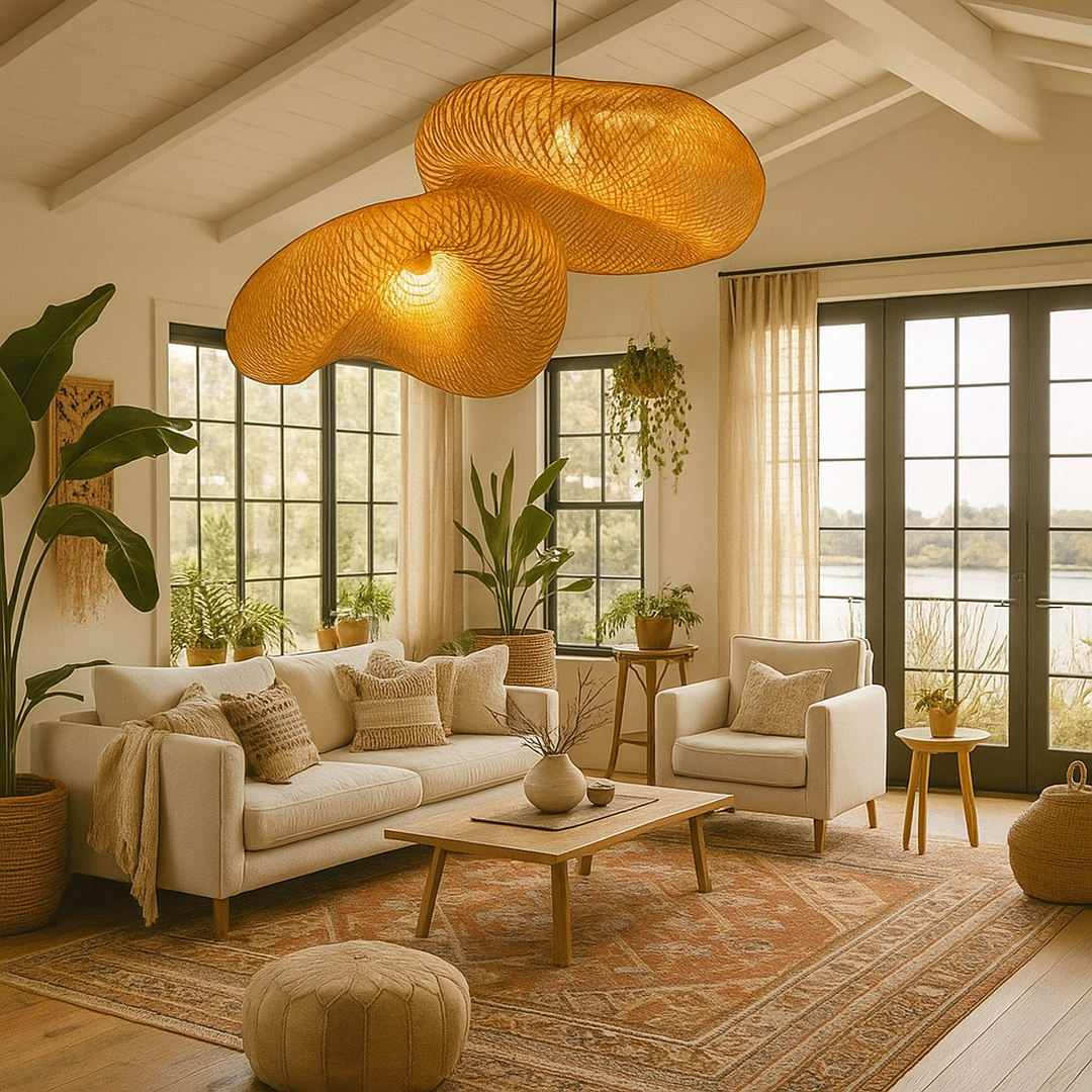 Woven Bamboo Boho Pendant Light, E27, 40 to 100 cm