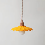 Retro Ceramic Petal Pendant Light, Brass or Rose Gold