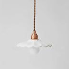 Retro Ceramic Petal Pendant Light, Brass or Rose Gold