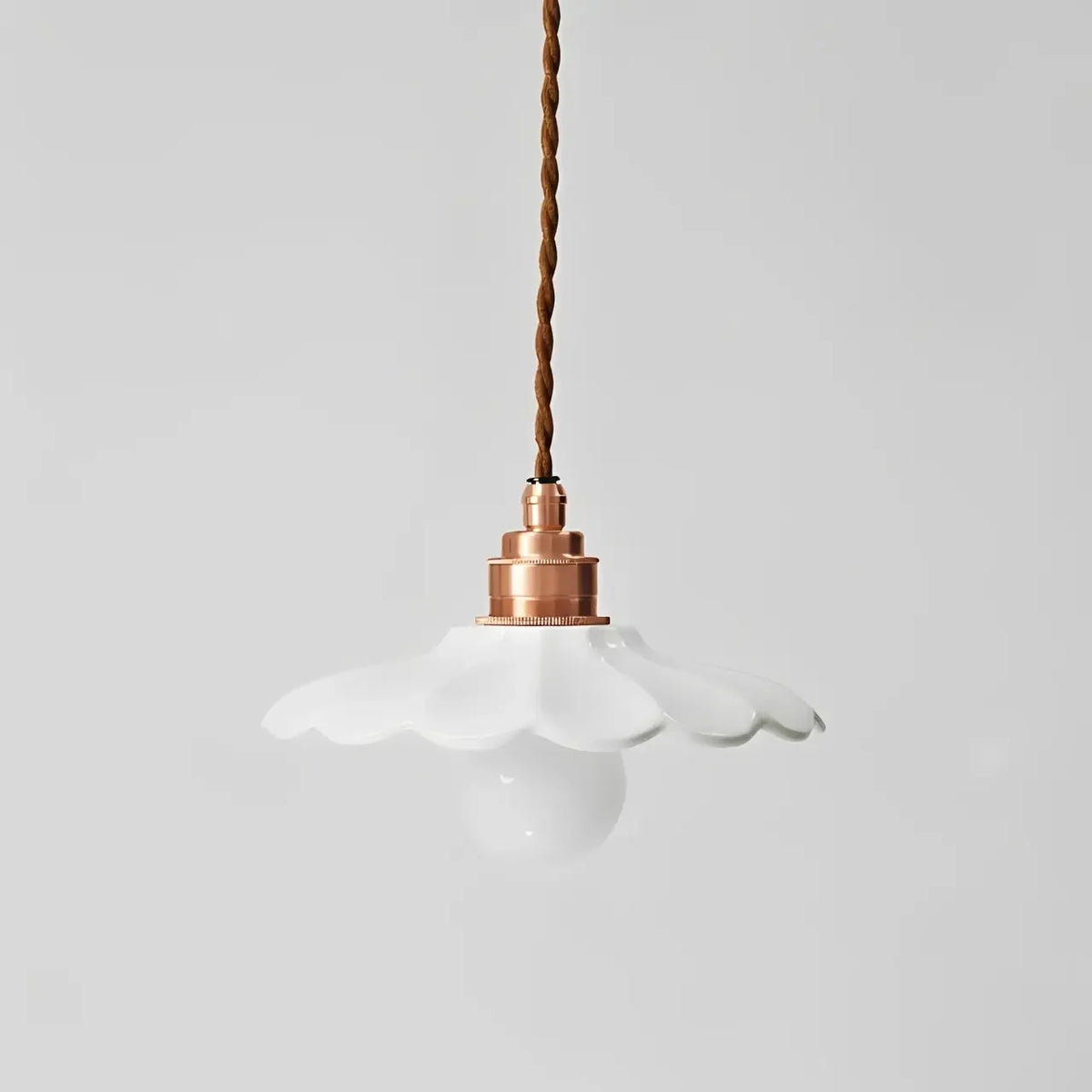 Retro Ceramic Petal Pendant Light, Brass or Rose Gold