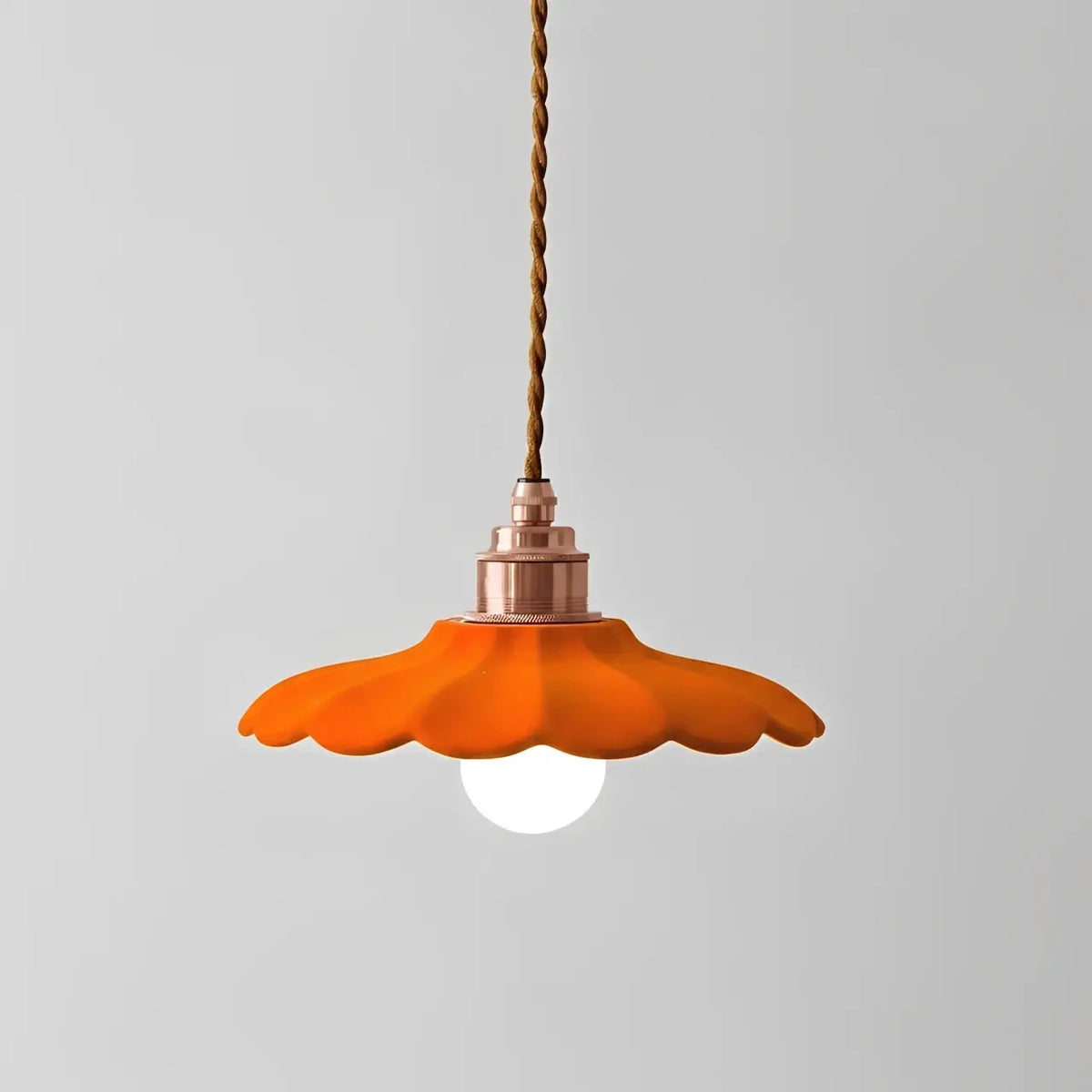 Retro Ceramic Petal Pendant Light, Brass or Rose Gold