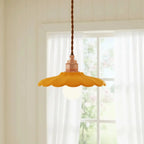Retro Ceramic Petal Pendant Light, Brass or Rose Gold
