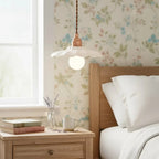 Retro Ceramic Petal Pendant Light, Brass or Rose Gold