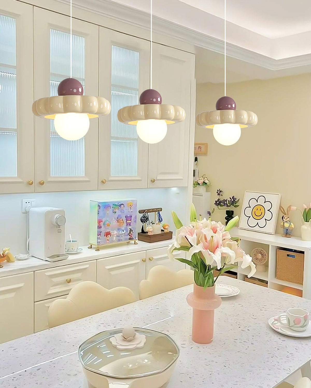 Retro Cloud Pendant Light with Globe Diffuser, G9