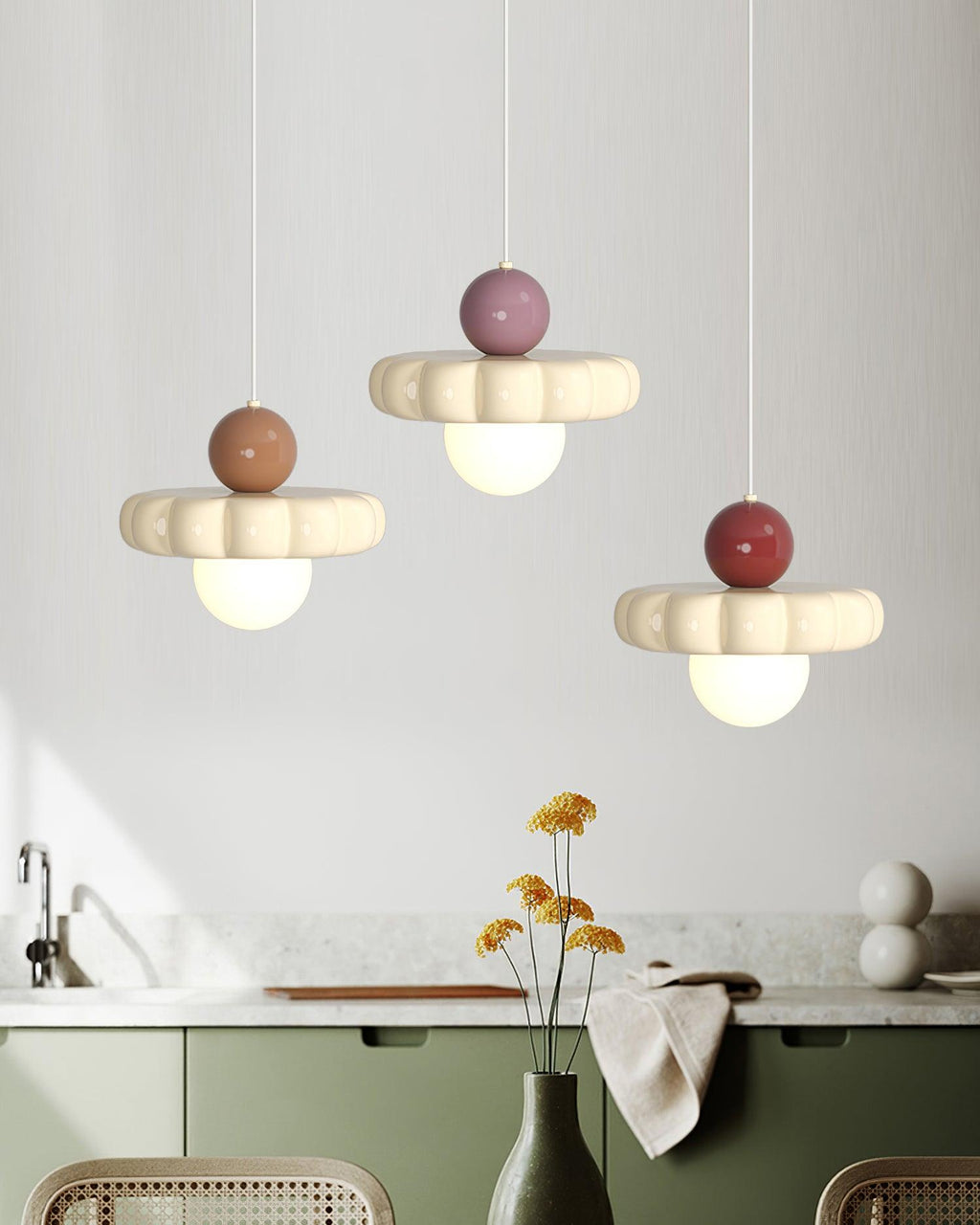 Retro Cloud Pendant Light with Globe Diffuser, G9