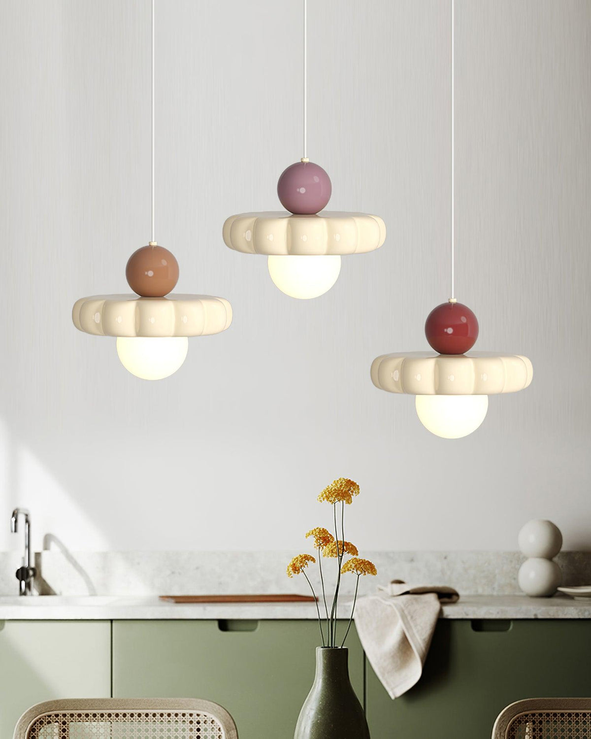 Retro Cloud Pendant Light with Globe Diffuser, G9