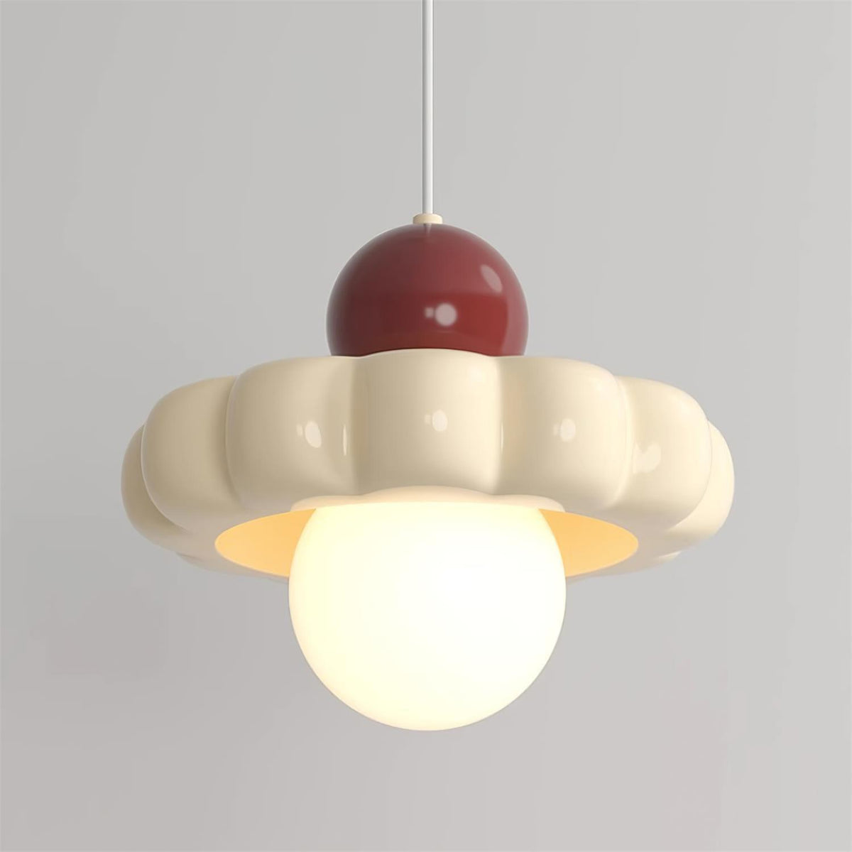 Retro Cloud Pendant Light with Globe Diffuser, G9