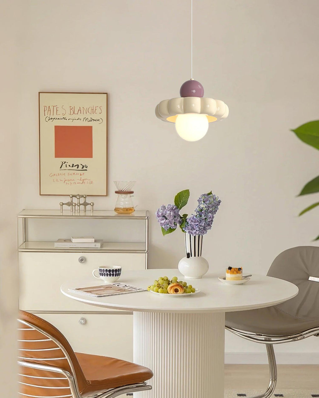 Retro Cloud Pendant Light with Globe Diffuser, G9