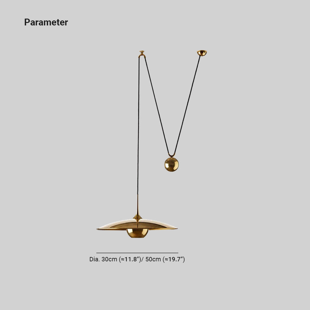 Retro Counterweight Pendant Light, Adjustable Drop