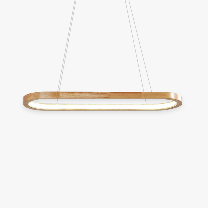 Scandi Oval Wood Pendant Light with Acrylic Diffuser