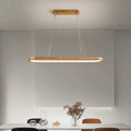 Scandi Oval Wood Pendant Light with Acrylic Diffuser