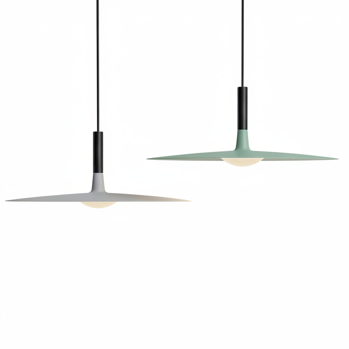 Scandi Flat LED Disc Pendant Light for Dining Tables