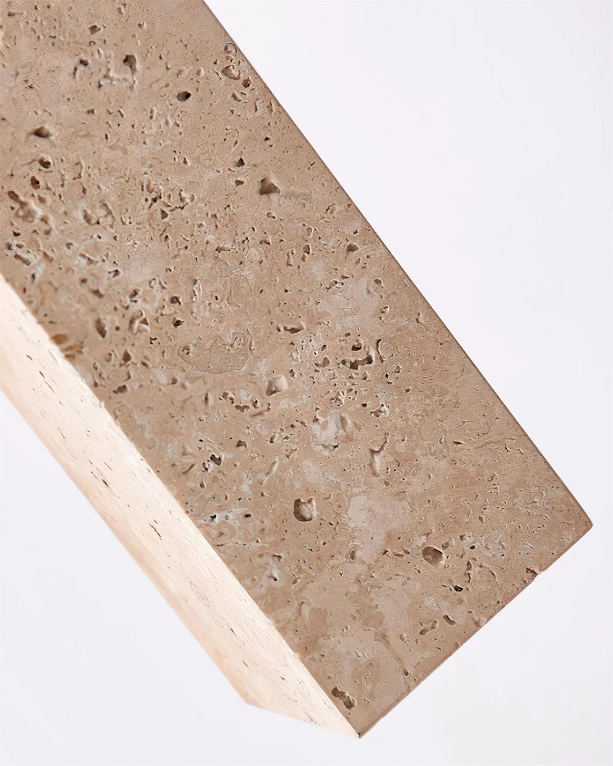 Scandi Travertine Pendant Light with Wood Detail