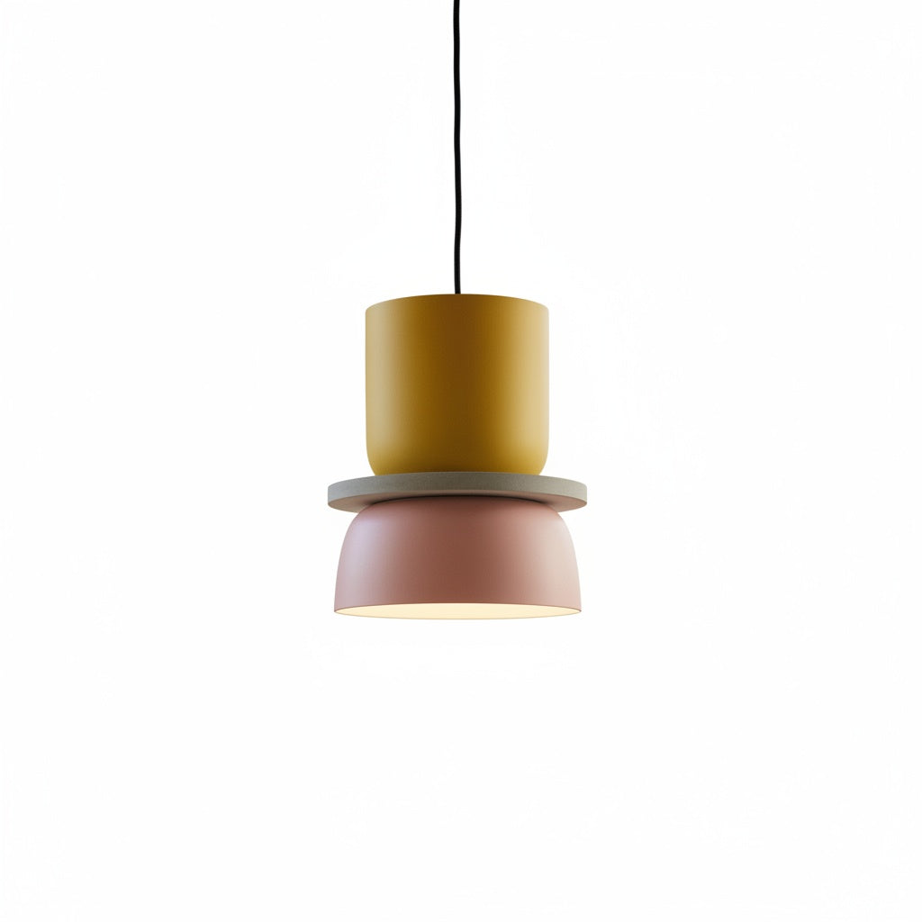 Macaron Two Tone Pendant Light with Layered Shade