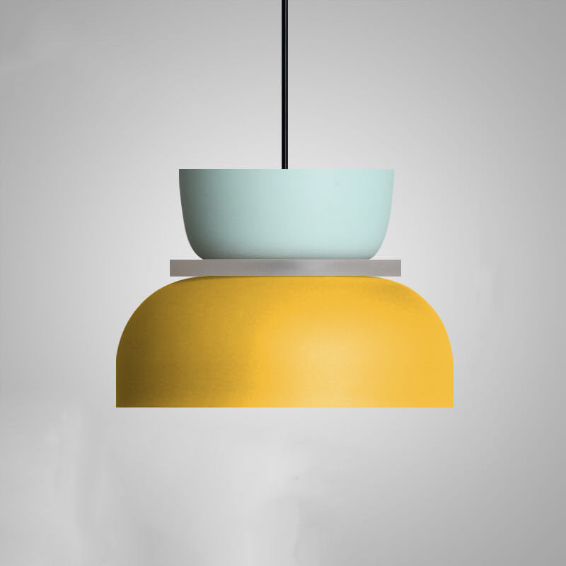 Macaron Two Tone Pendant Light with Layered Shade