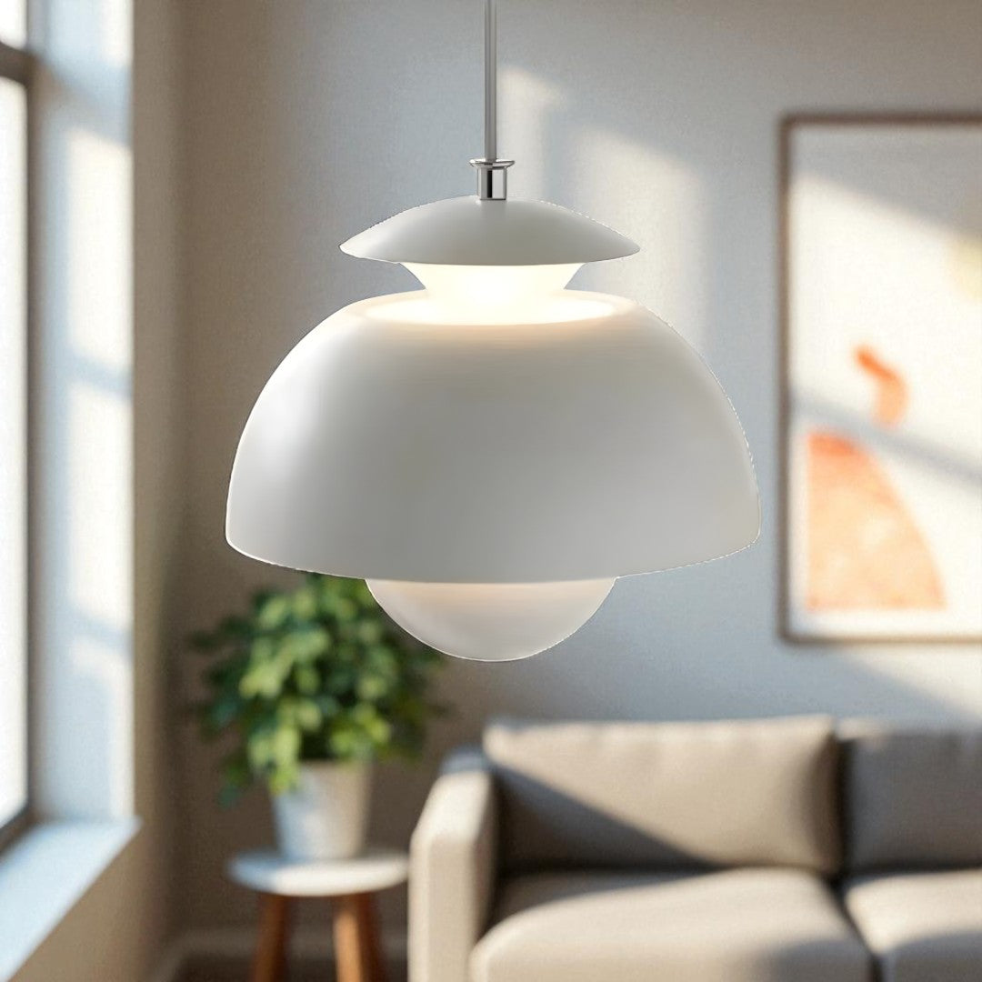 Scandi Sphere Pendant Light with Flower Bud Shape, LED Included