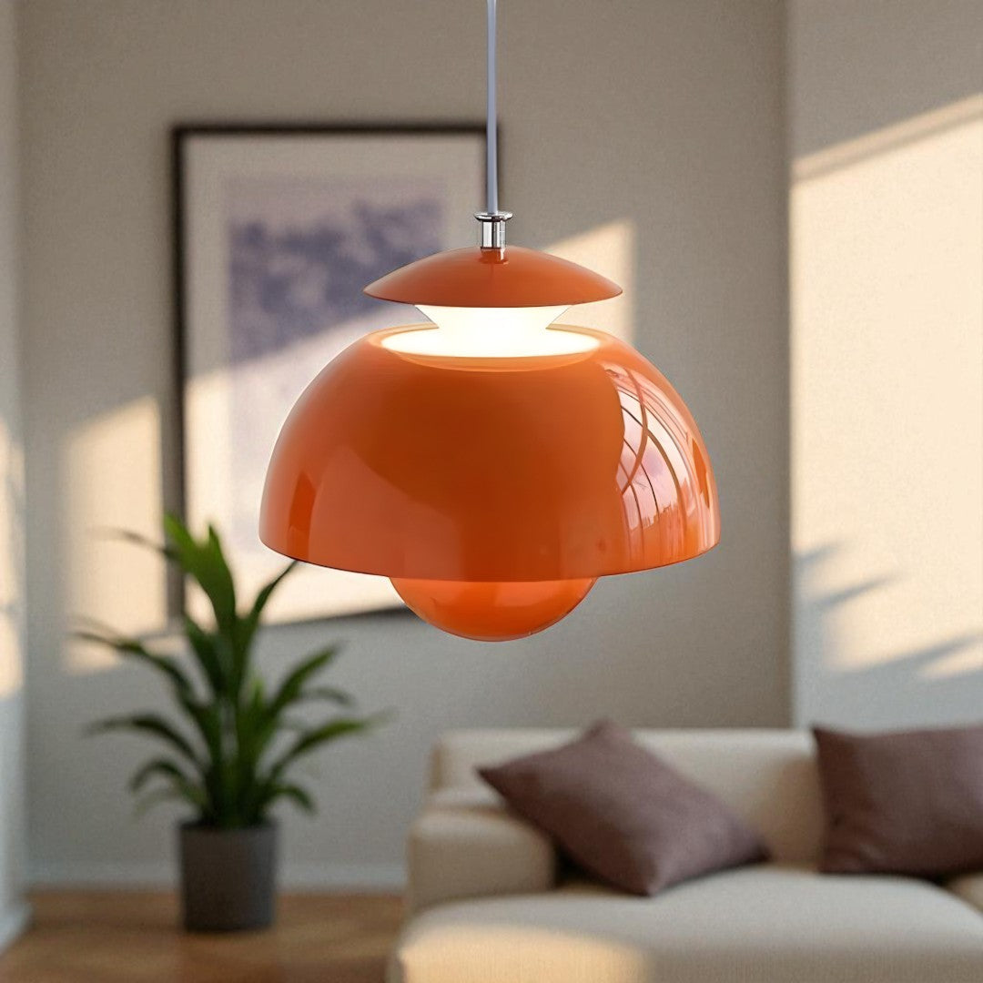 Scandi Sphere Pendant Light with Flower Bud Shape, LED Included