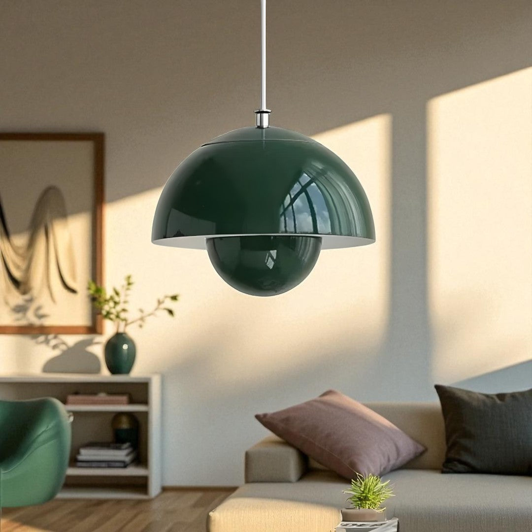Scandi Sphere Pendant Light with Flower Bud Shape, LED Included