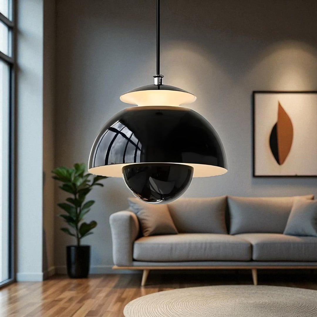Scandi Sphere Pendant Light with Flower Bud Shape, LED Included