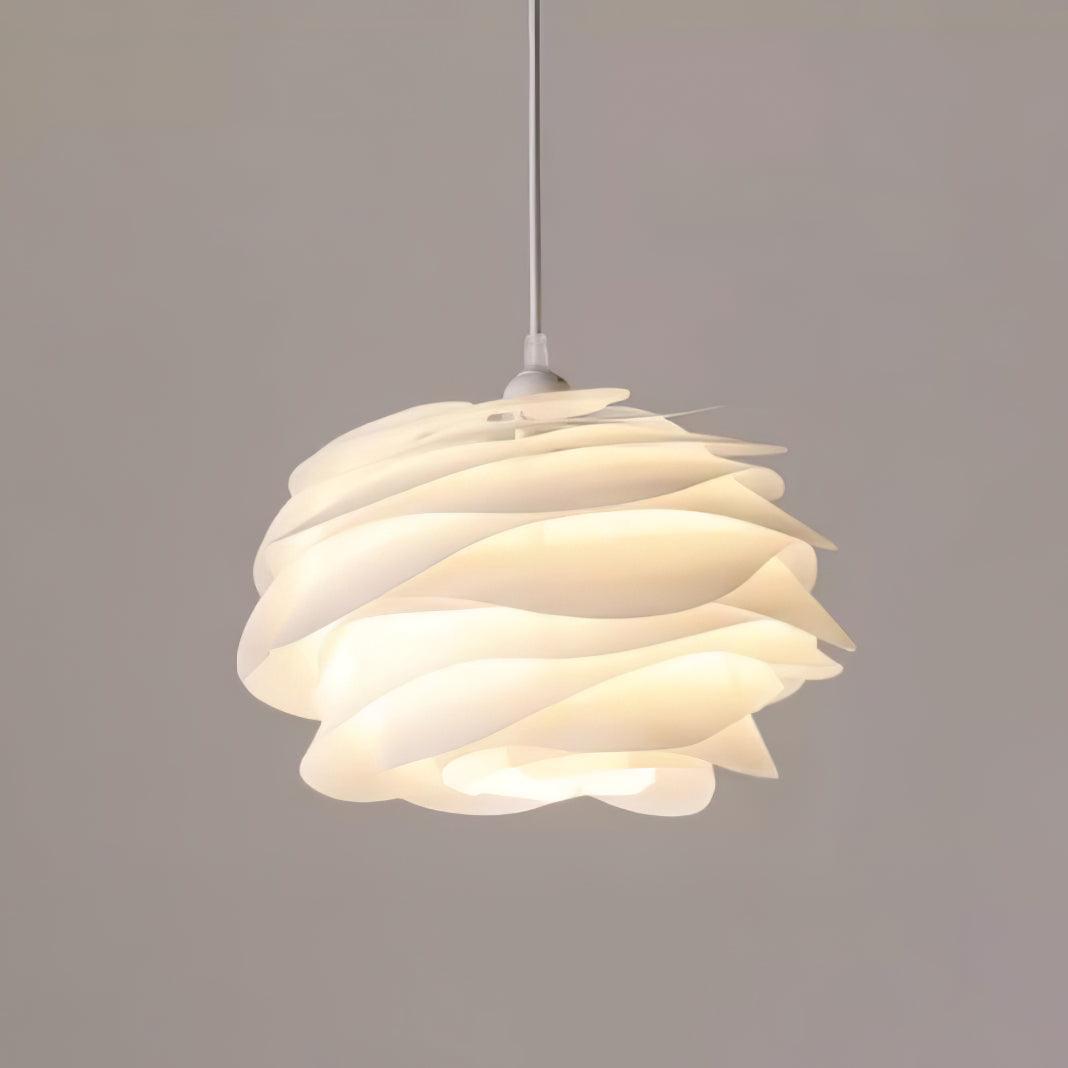 Scandi Flower Petal Pendant Light in White PVC