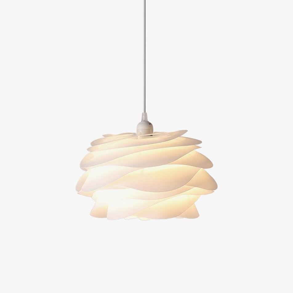 Scandi Flower Petal Pendant Light in White PVC