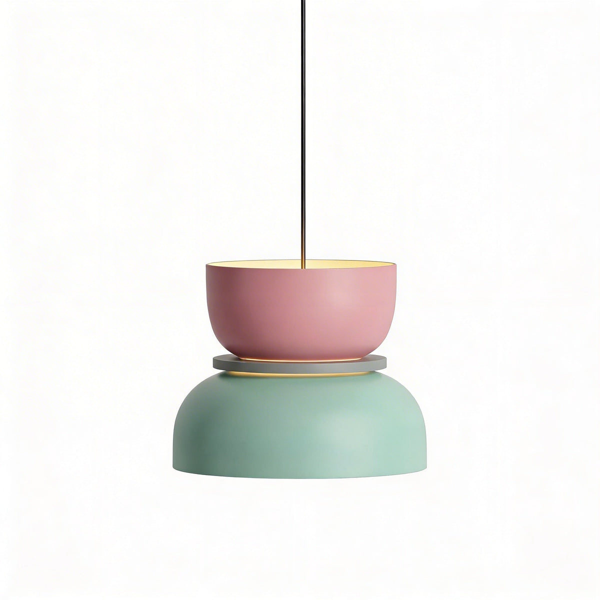 Scandi Colour Block Pendant Light, E27, Compact Shade