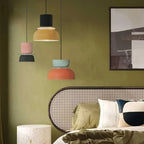 Scandi Colour Block Pendant Light, E27, Compact Shade