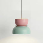 Scandi Colour Block Pendant Light, E27, Compact Shade