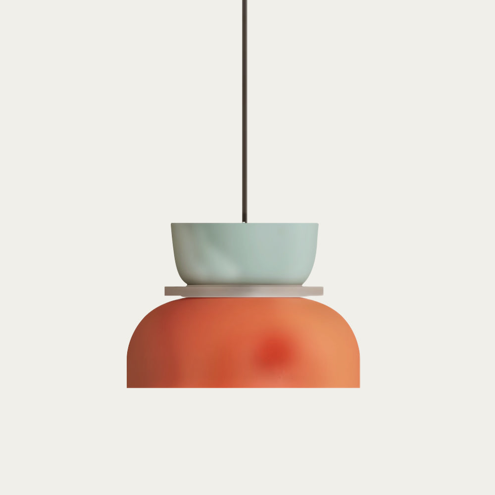 Scandi Colour Block Pendant Light, E27, Compact Shade