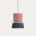 Scandi Colour Block Pendant Light, E27, Compact Shade