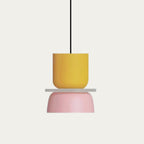 Scandi Colour Block Pendant Light, E27, Compact Shade