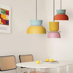 Scandi Colour Block Pendant Light, E27, Compact Shade