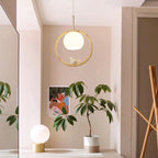 Scandi Wood Ring Pendant Light with Bird Detail, 3 Colour Temps