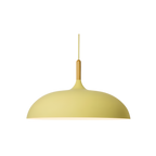 Scandi Dome Pendant Light with Solid Wood Accent, E27 Fitting
