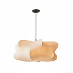 Wabi-Sabi Pendant Light with Organic Silk Shade in Beige