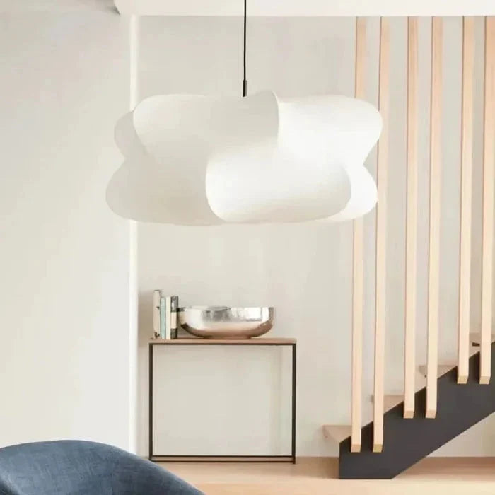 Wabi-Sabi Pendant Light with Organic Silk Shade in Beige