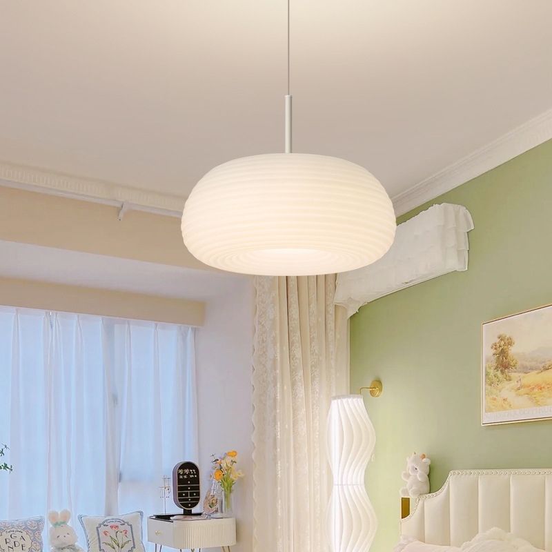 Scandi Ribbed Acrylic Pendant Light, Dimmable