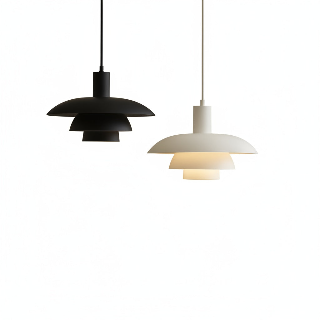 Scandi Tiered Metal Pendant Light with Built-In Dimmer
