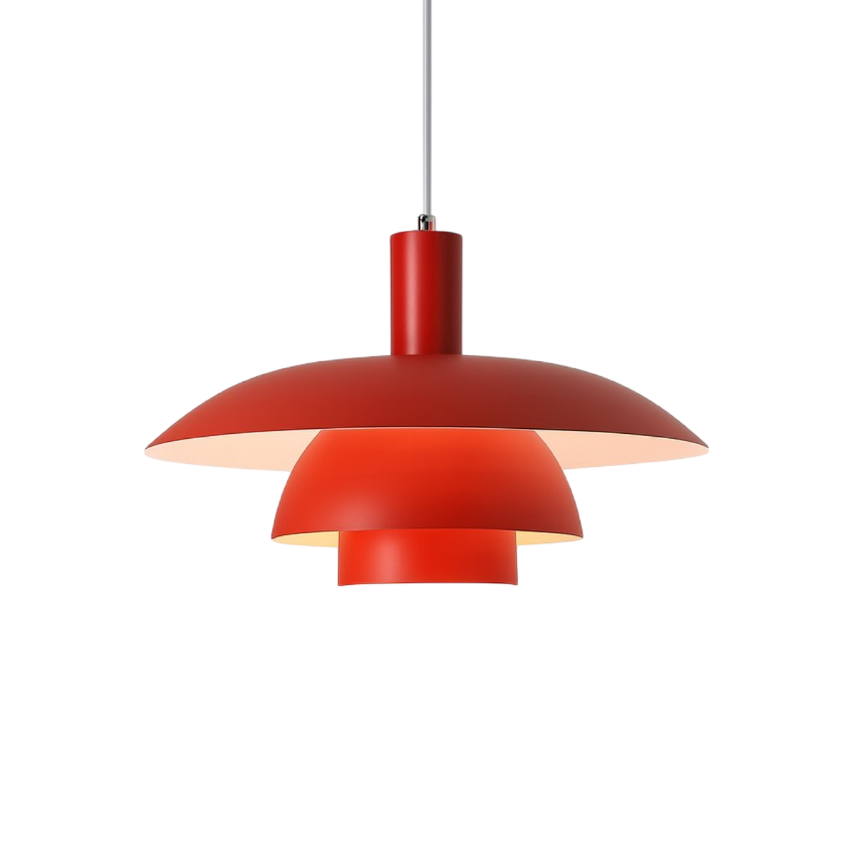 Scandi Tiered Metal Pendant Light with Built-In Dimmer