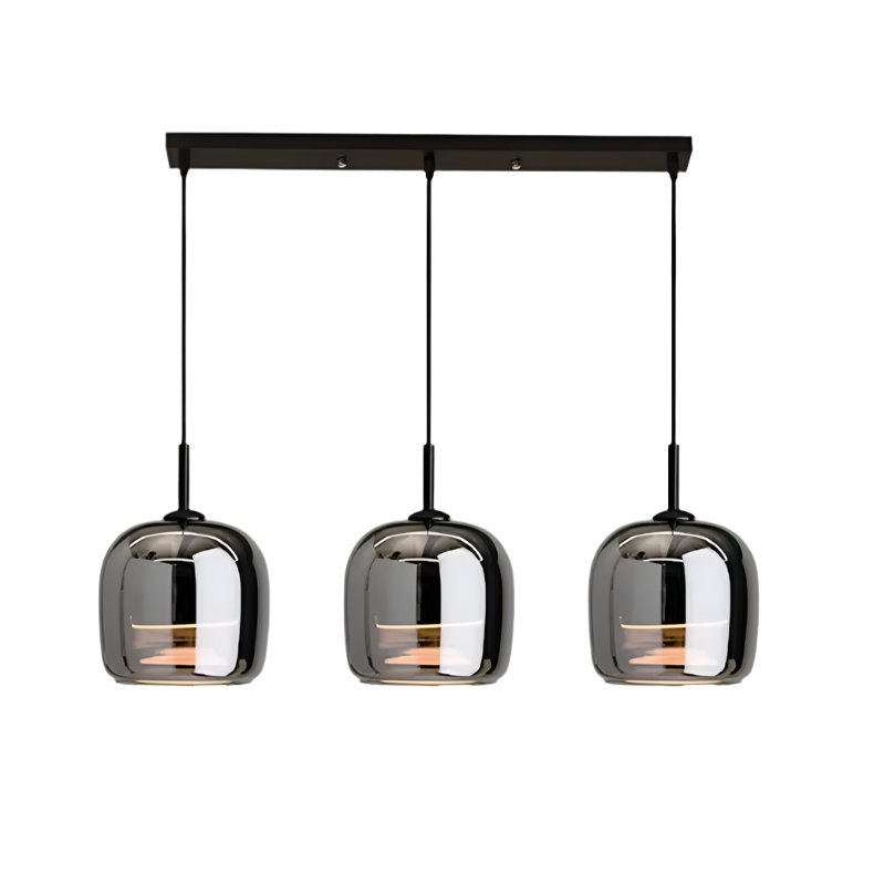 Scandi Smoked Glass Pendant Light, E27, 1 to 3 Shades