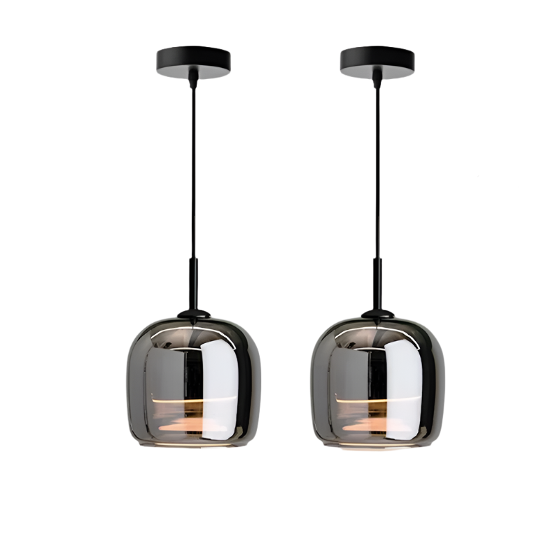 Scandi Smoked Glass Pendant Light, E27, 1 to 3 Shades