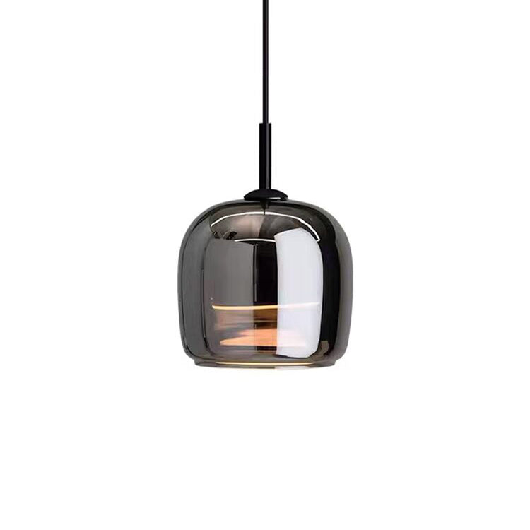Scandi Smoked Glass Pendant Light, E27, 1 to 3 Shades