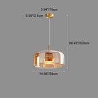 Scandi Amber or Grey Glass Pendant Light, Integrated LED