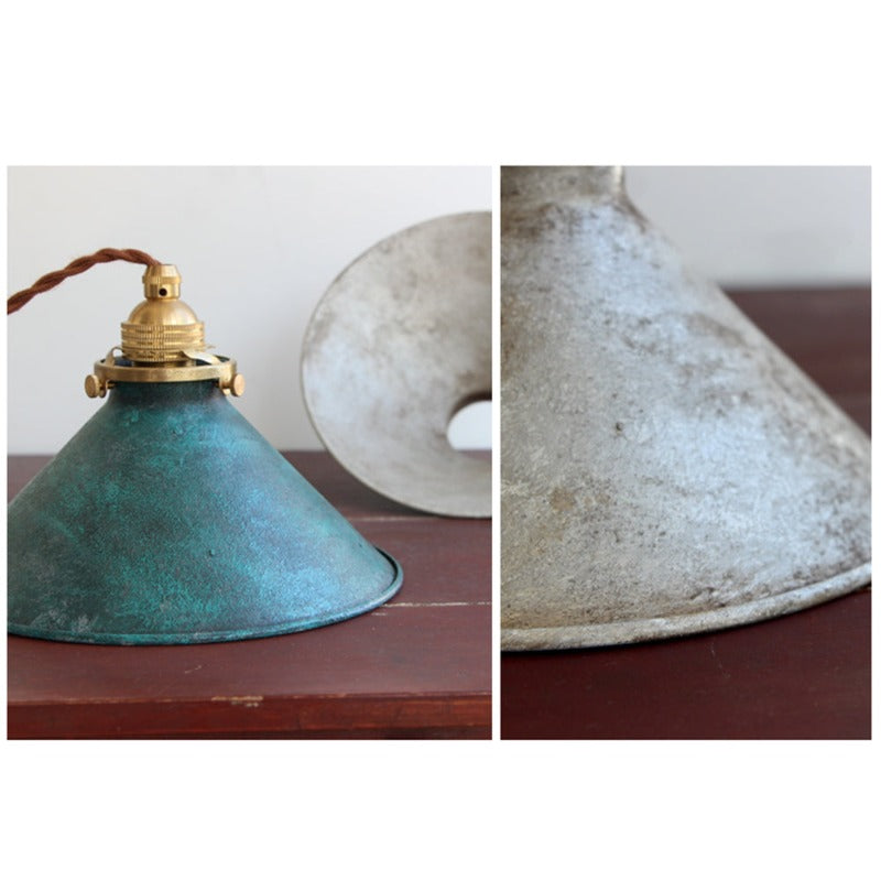 Rustic Cone Metal Pendant Light with Twisted Cable, E14