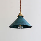 Rustic Cone Metal Pendant Light with Twisted Cable, E14