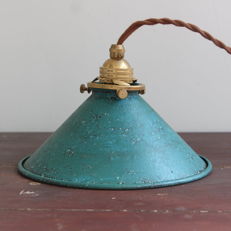 Rustic Cone Metal Pendant Light with Twisted Cable, E14