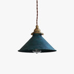 Rustic Cone Metal Pendant Light with Twisted Cable, E14