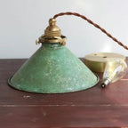 Rustic Cone Metal Pendant Light with Twisted Cable, E14